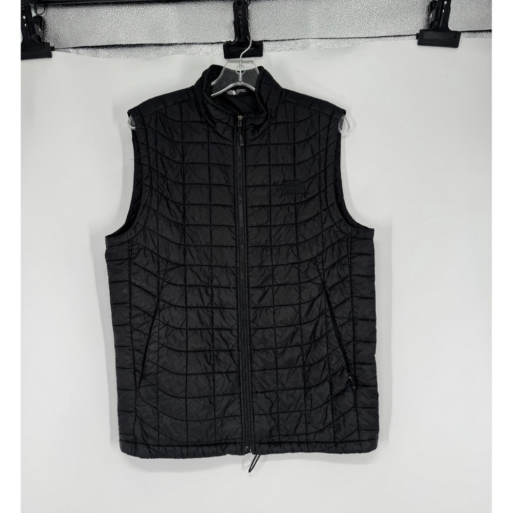 The North Face Thermoball Eco Vest Men Small Black Insulated Quilted Full Zip Up